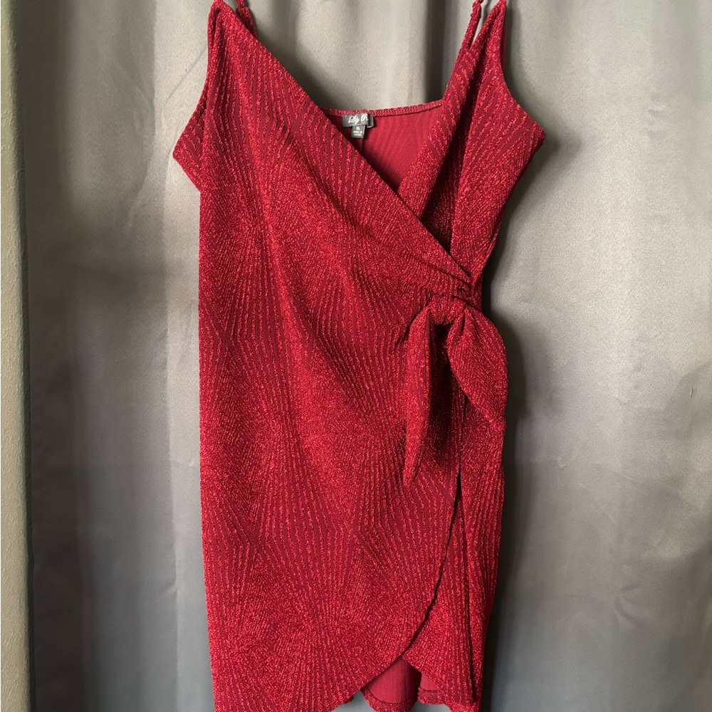 Elegant Red Wrap Dress